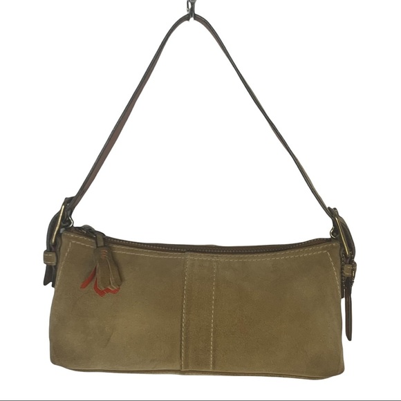 Coach Handbags - COACH VINTAGE Signature F04S-7470 Handbag pouch Brown Suede/leather